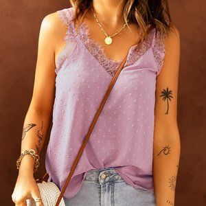 Pink V-Neck Tank Top Blouse